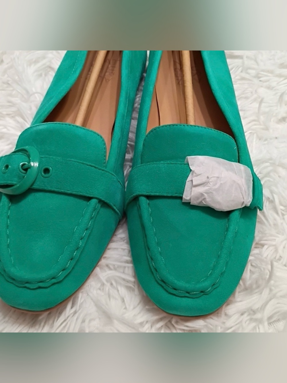 Naturalizer Lola Jade Green Leather Loafers Women's Sz 10 Wide 🆕🆕🆕